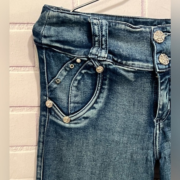 LOI women Colombian stretch skinny  blue jeans /size 14 - Picture 4 of 12